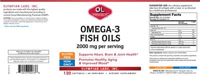 Photo of the OL Olympian Labs Omega-3 Fish Oil 2000 mg label