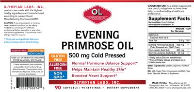 Photo of the OL Olympian Labs Evening Primrose Oil 500 mg label