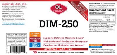 Photo of the OL Olympian Labs DIM-250 label