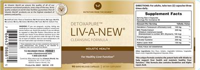 Photo of the Vitamin World Detoxapure Liv-A-New Cleansing Formula label