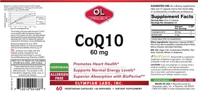 Photo of the OL Olympian Labs CoQ10 60 mg label