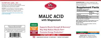 Photo of the OL Olympian Labs Malic Acid with Magnesium label