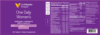 Photo of the The Vitamin Shoppe One Daily Women's label