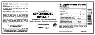 Photo of the Vitamer Laboratories Concentrated Omega-3 Natural Orange Flavor label
