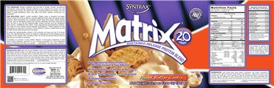 Photo of the Syntrax Matrix 2.0 Peanut Butter Cookie label