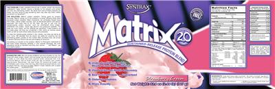 Photo of the Syntrax Matrix 2.0 Strawberry Cream label