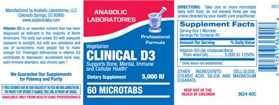 Photo of the Anabolic Laboratories Clinical D3 5,000 IU label