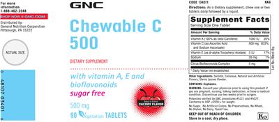 Chewable C 500 mg Sugar Free Cherry Flavor