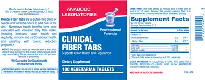 Photo of the Anabolic Laboratories Clinical Fiber Tabs label
