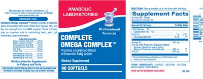 Photo of the Anabolic Laboratories Complete Omega Complex label