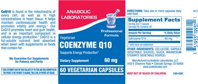 Photo of the Anabolic Laboratories Coenzyme Q10 60 mg label
