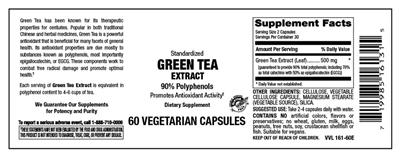 Photo of the Vitamer Laboratories Green Tea Extract label