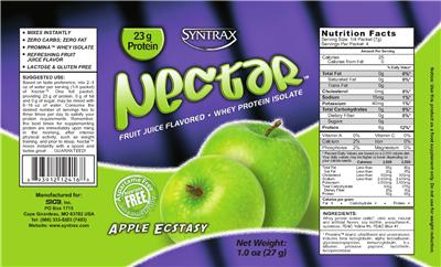 Photo of the Syntrax Nectar Apple Ecstasy label