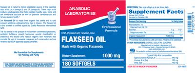 Photo of the Anabolic Laboratories Flaxseed Oil 1000 mg label