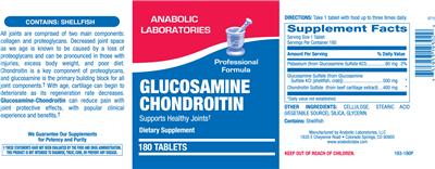 Photo of the Anabolic Laboratories Glucosamine Chondroitin label