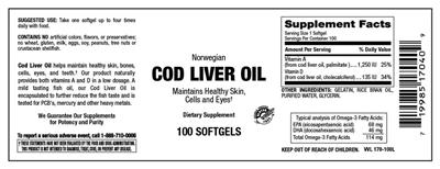 Photo of the Vitamer Laboratories Norwegian Cod Live Oil label