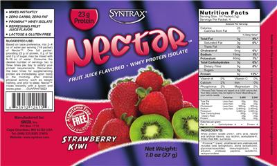 Photo of the Syntrax Nectar Strawberry Kiwi label