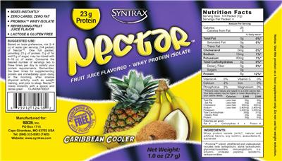 Photo of the Syntrax Nectar Caribbean Cooler label