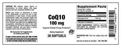 Photo of the Vitamer Laboratories CoQ10 100 mg label