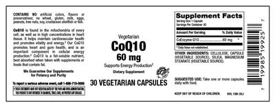 Photo of the Vitamer Laboratories CoQ10 60 mg label