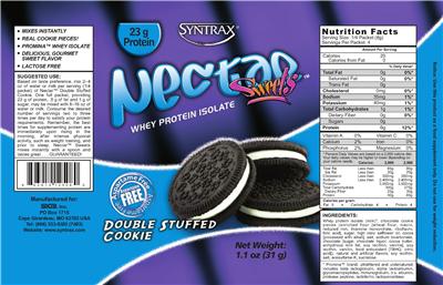 Photo of the Syntrax Nectar Sweets Double Stuffed Cookie label