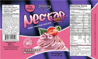 Photo of the Syntrax Nectar Sweets Strawberry Mousse label