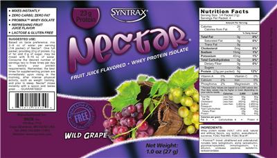 Photo of the Syntrax Nectar Wild Grape label