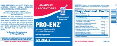 Photo of the Anabolic Laboratories Pro-Enz label