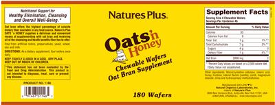 Photo of the Natures Plus Oats 'N Honey label