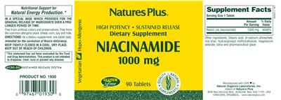 Photo of the Natures Plus Niacinamide 1000 mg label