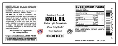 Photo of the Vitamer Laboratories Krill Oil label