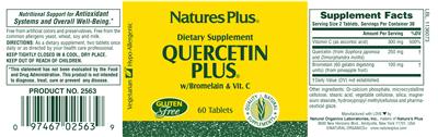 Photo of the Nature's Plus Quercetin Plus W/Bromelain & Vit. C label