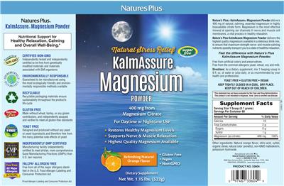 KalmAssure Magnesium Powder 400 mg Refreshing Natural Orange Flavor