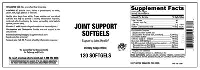 Photo of the Vitamer Laboratories Joint Support Softgels label