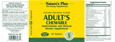 Natural Pineapple Flavor Adult's Chewable