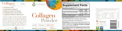 Photo of the youtheory Collagen Powder Type 1 & 3 Vanilla Flavor label
