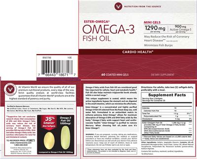 Photo of the Vitamin World Omega-3 Fish Oil 1290 mg label