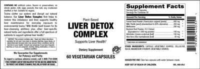 Photo of the Vitamer Laboratories Liver Detox Complex label