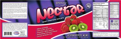 Photo of the Syntrax Nectar Strawberry Kiwi label
