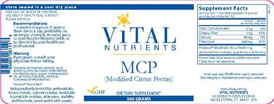 Photo of the Vital Nutrients MCP Powder label