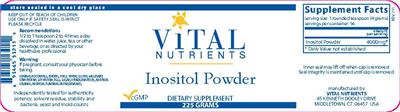 Product label for Inositol Powder