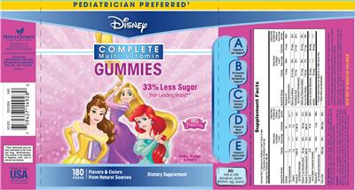 Photo of the NatureSmart Disney Complete Multi-Vitamin Gummies label