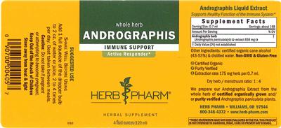 Photo of the Herb Pharm Andrographis label