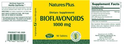 Photo of the Nature's Plus Bioflavonoids 1000 mg label