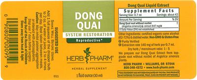Photo of the Herb Pharm Dong Quai label