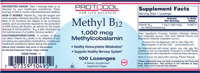 Methyl B12 1,000 mcg Methylcobalamin