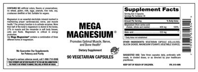 Photo of the Vitamer Laboratories Mega Magnesium label