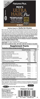 Photo of the Natures Plus Men's Ultra Hair Plus label
