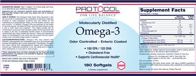 Photo of the Protocol For Life Balance Molecularly Distilled Omega-3 label