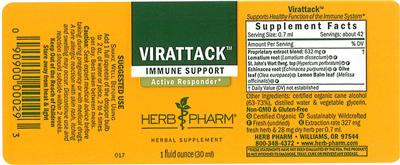 Photo of the Herb Pharm Virattack label
